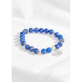 Vòng lapis lazuli phối charm vương miệng bạc Ngọc Quý Gemstones