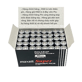 40 VIÊN PIN MAXELL AAA TEM BẠC - HÀNG CHÍNH HÃNG