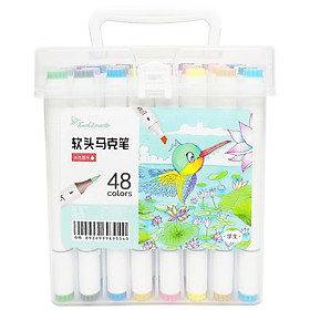Hộp 48 Bút Lông Màu Touch 2 Đầu Thân Trắng TK-3897