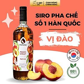 Siro Đào Pomona Peach Syrup Nguyên Liệu Pha Chế Hàn Quốc Chai Thủy Tinh 1