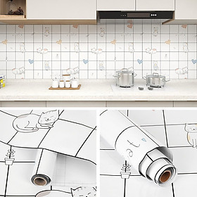 Mua CUỘN 3 mét dài Decal dán bếp tráng nhôm chịu nhiệt đàn mèo xinh khổ 60cm