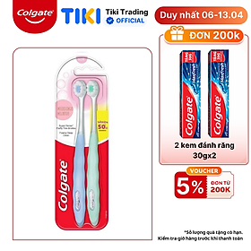 Bộ đôi bàn chải Colgate Cushion Clean công nghệ tạo bọt kem siêu mịn