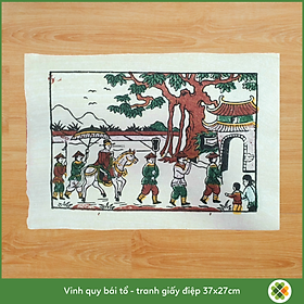 Tranh Đông Hồ Vinh quy bái tổ (Mẫu 2) - Dong Ho folk woodcut painting