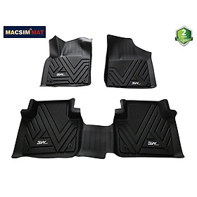 Thảm lót sàn xe ô tô VOLKSWAGEN TOUAREG 2012- 2018 Nhãn hiệu Macsim 3W chất liệu nhựa TPE đúc khuôn cao cấp - màu đen