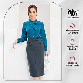 Chân Váy Nữ Công Sở NK Fashion Dáng Suông Thiết Kế Hai Nắp Túi Kẹp Sườn Hiện Đại NKCV2111002