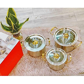 Mua Sét 3 nồi Misu Louis inox cao cấp 5 đáy công nghệ Đức