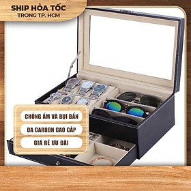 Hộp đựng đồng hồ mắt kính tarng sức 2 tầng 0147