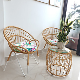 Mua Bộ bàn ghế sân vườn (sắt đan sợi nhựa giả mây)