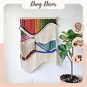 Mua Mành macrame trang trí nhà cửa nhiều màu sắc rực rỡ size lớn