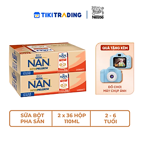 [Tặng Máy chụp ảnh] Combo 2 Thùng 36 hộp sữa pha sẵn Nestle NAN INFINIPRO GROW với công thức vượt trội kết hợp sữa A2 và HMO hỗ trợ tiêu hóa, đề kháng và phát triển thể chất (4x110ml)