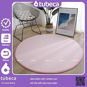 Mua Thảm NHUNG nỉ cao cấp tròn | Trải sàn | Màu Hồng Nhạt | 80cm và 1m | TUBECA