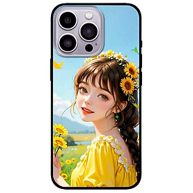 Ốp lưng cho IPhone 14 - 14 Plus - 14 Pro - 14 Pro Max - Mỹ Nữ Áo Vàng - Hàng Chính Hãng