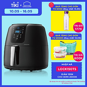 Nồi Chiên Không Dầu Điện Tử Lock&Lock EJF296BLK (7.2 Lít) - Kèm Chảo Nướng - Hàng Chính Hãng
