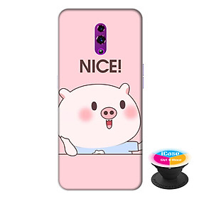 Ốp lưng điện thoại Oppo Reno hình Heo Con Xinh Xắn tặng kèm giá đỡ điện thoại iCase xinh xắn - Hàng chính hãng