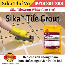 Mua Combo thùng 15 bao keo chà ron chống thấm  chống bám bẩn - Sika TileGrout White (bao 1kg)