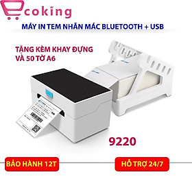 Hình ảnh Máy in mini 9220 in nhiệt bluetooth ECOKING kết nối được tất cả các thiết bị điện thoại di động-latop-pc in đơn hàng,phiếu gửi,tem mini code, Barcode, QR code, tem phụ, tem nhỏ tốc dộ in cực nhanh 1000 tờ/1p. HÀNG CHÍNH HÃNG