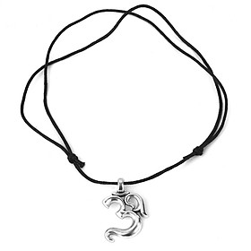 Silver Alloy Gymnastics Sanskrit Sign Symbol Pendant Rope Cord Necklace Gift