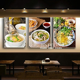 (ẢNH THẬT) Tranh phở gà, tranh treo tường phở gà trang trí quán ăn,nhà hàng kèm đinh treo