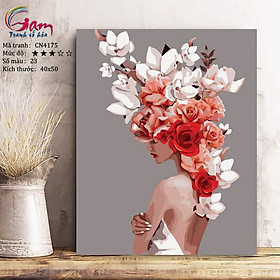 Mua Tranh tô màu theo số cô gái hoa CN4175
