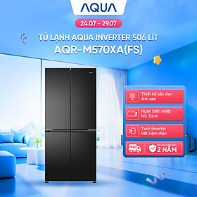 Tủ lạnh Aqua Inverter 506 lít 4 cánh AQR-M570XA(FS) - Bảo hành 2 năm - Freeship toàn quốc - Hàng chính hãng