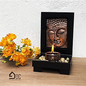 Mua Đế nến phù điêu mặt phật kèm cốc nến & đá chất liệu composite Góc Decor