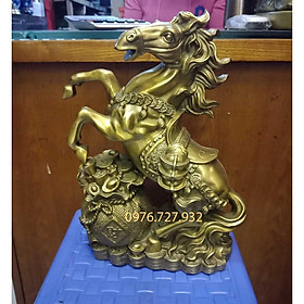 Ngựa phong thủy bằng đồng, tượng ngựa túi vàng bằng đồng, quà tặng tân gia