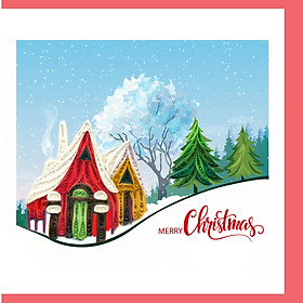 Thiệp Nghệ Thuật Giấy Xoắn - Ngôi Nhà Giáng Sinh Ấm Áp - A Cozy Christmas Home - Christmas - Việt Net