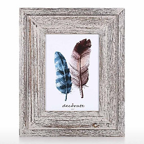 Vintage Wood Picture Frame Rustic Wooden Photo Frame Dark Weathered Wood Tabletop Decoration 5x7
