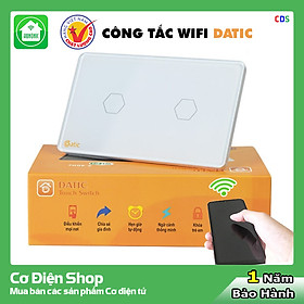 Mua Công tắc thông minh HUNONIC DATIC 2 nút màu trắng - Điều khiển từ xa bằng điện thoại - Công nghệ 4.0