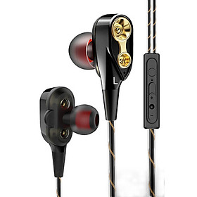 Tai Nghe Nhét Tai Có Mic, Lõi Kép, Siêu Bass Hifi18 - Tặng Kèm 4 Đầu Mút + Hộp Đựng Cao Cấp