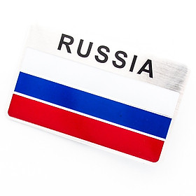 Sticker hình dán metal cờ Nga Russia