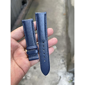 Dây đồng hồ da bò Saffiano màu xanh navy tặng kèm khóa chốt có size lẻ