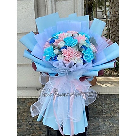Mua Bó hoa sáp dạ quang phối cùng hoa sáp cao cấp tông pastel