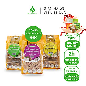 Quà Tặng 20 11 Combo Healthy Mix 3 túi ăn vặt dinh dưỡng Nonglamfood Siêu