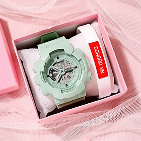 Đồng hồ thể thao Unisex DOHORA VN 148 mặt tròn máy điện tử hiển thị full chức năng có chống nước và  báo thức dây cao su cực bền bỉ