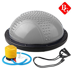 BG Bóng tập YOGA bóng thăng bằng GREY  58x20cm kèm bơm bóng,Bosu Bóng Tập Cân Bằng Bosu tập thể dục,Bóng đẹp Yoga Tại Nhà Cao Cấp ( hàng nhập khẩu)