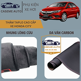 [HONDA CITY] Thảm Taplo 3 Lớp Dành Cho Xe HONDA CITY, Nhung Lông Cừu Và Da Vân Carbon Cao Cấp - Hàng Chính Hãng