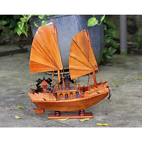 Mua Mô hình thuyền buồm gỗ Rồng Hạ Long - thân tàu 40cm - trang trí nhà cửa - phòng khách - bàn làm việc  quà tặng tân gia - sinh nhật - khai trương