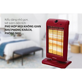 Sưởi điện 3 bóng Halogen Sunhouse SHD7016 đỏ đen - Hàng chính hãng