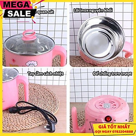Mua Ca Nấu Mì  Lẩu Mini Đa Năng Có Tay Cầm 1 8L - Nồi Lẩu Điện Mini Kèm Giá Hấp - Giao Hàng Toàn Quốc