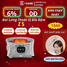 Đai lưng cột sống thoát vị đĩa đệm cao cấp, Đai hơi kéo giãn cột sống định hình bảo vệ cột sống lưng chườm nóng hồng ngoại giảm đau thắt lưng hiệu quả - Hàng chính hãng