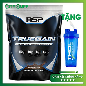 Combo Sữa tăng cân & tăng cơ nạc RSP True Gain 5.3 Kg Vị Chocolate & Bình lắc 600ml (Màu Ngẫu nhiên)