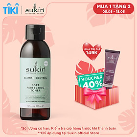Nước Hoa Hồng Se Khít Lỗ Chân Lông Dành Cho Da Mụn Sukin Blemish Control Pore Perfecting Toner 125ml