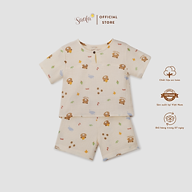 Bộ Áo Quần Cho Bé Trai & Gái Chất Liệu Muslin Thoáng Mát Mặc Hè-BRAUN SET-SEM005-SAOLA KIDS CLOTHING