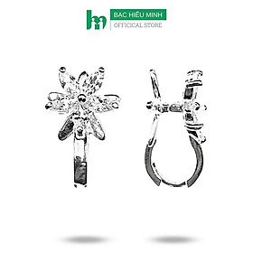 Hoa Tai , Bông Tai Nữ Hoa Xinh Đính Đá Bạc Hiểu Minh HT366