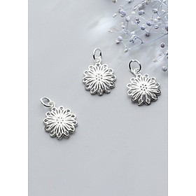 Combo 3 cái charm bạc mặt hình hoa cúc treo - Ngọc Quý Gemstones