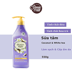 Sữa tắm showermate coconut & white tea 550ml - tím