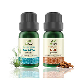 Combo 2 Tinh dầu Sả Java + Quế 24Care 10ml/Chai