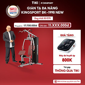 Giàn tạ đa năng KINGSPORT BK-1998 New thiết kế linh hoạt, khung sườn chắc chắn với 10 động tác luyện tập chuyên sâu