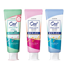 Kem đánh răng Ora2 me Stain Clear răng trắng bóng, hơi thở thơm mát / ngừa sâu răng Nhật Bản 140g
